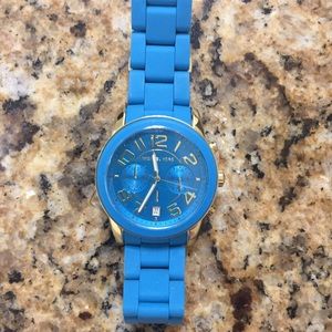 COPY - Gold and blue rubber Michael Kors Watch
